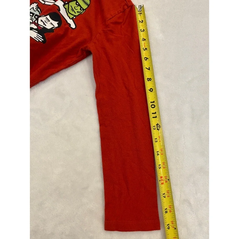 Gap Kids Halloween Monster Graphic Long Sleeve T-Shirt Orange Red Size M
